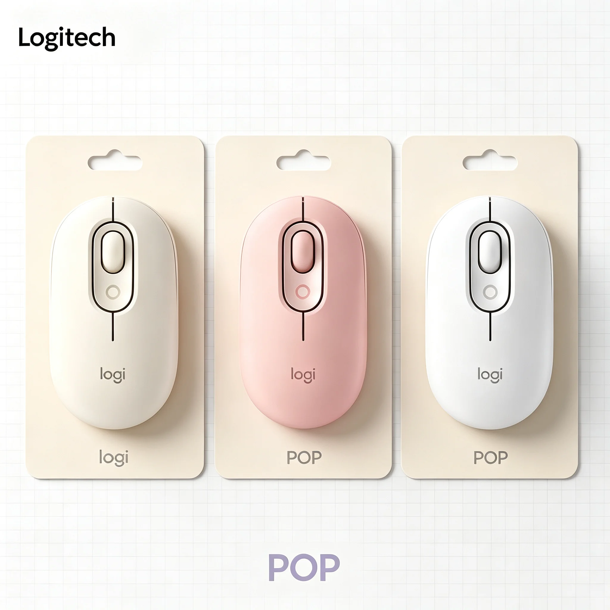 Original Logitech POP Mouse Multi‑Device Connection Wireless Bluetooth Mouse Ergonomic Silent Click Mice