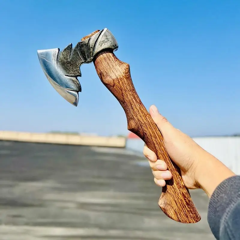 65 Manganese Steel Axe Wooden Handle Camping Axes Outdoor Self-defense Fire Ax Solid and Durable Multifunctional Hand Tools