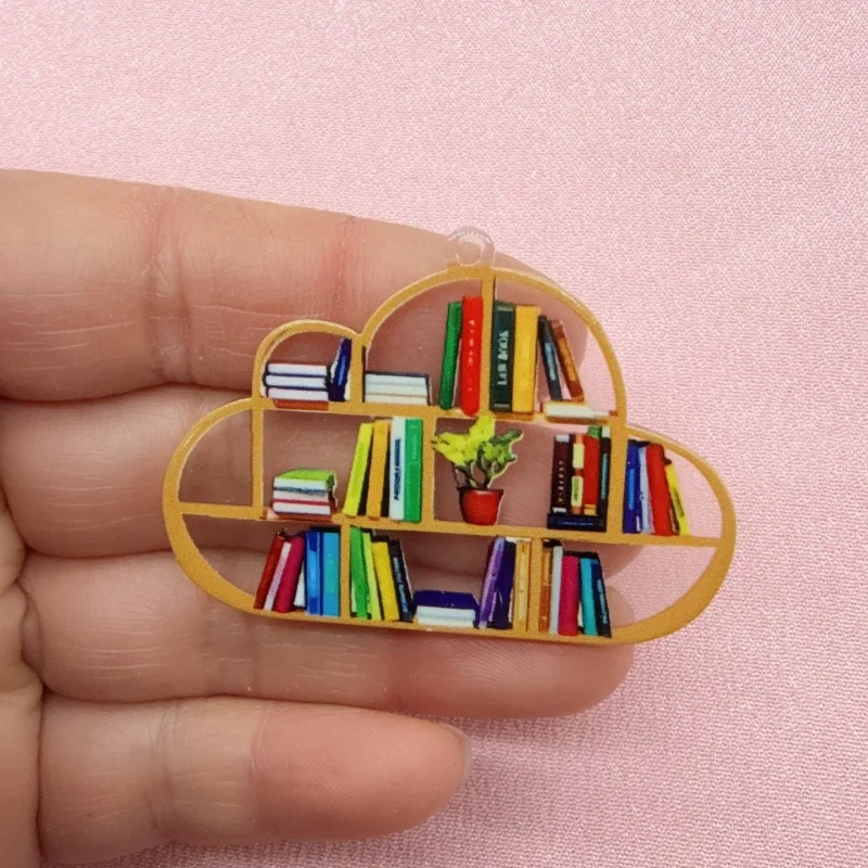 10pcs acrylic cat love squirrel water droplet cloud bookshelf pendant, DIY jewelry making earrings, keychain accessories