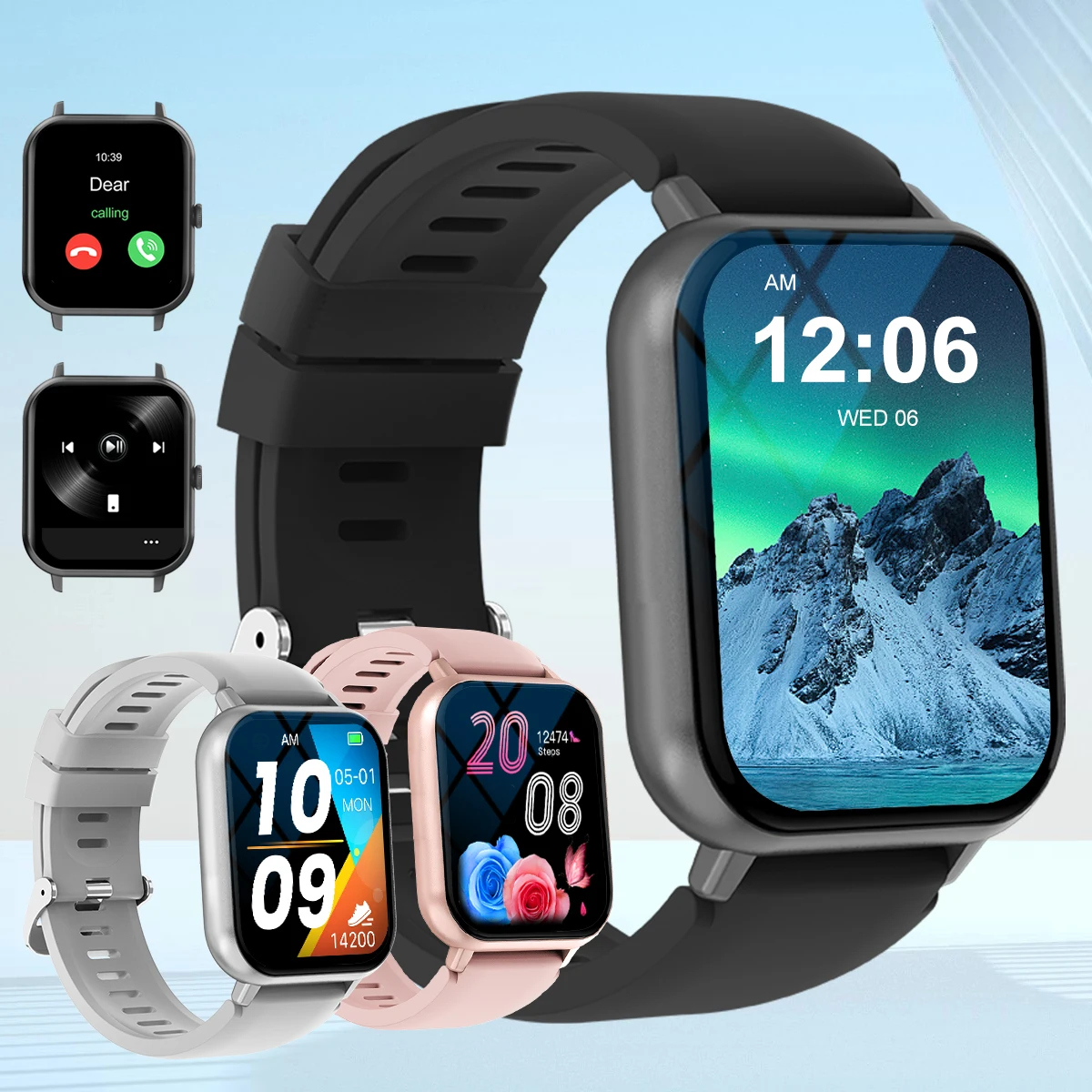 The fashionable smart watch has a full touch screen, can answer and make calls, and has message reminders and other functions. I