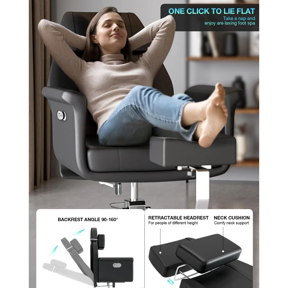 Pedikúra chair.pedicure židle ne instalatérské pro dráp tech, modernizované 360swivel hydraulické dynamický vztlak polohovatelná pedikúra nádraží w/footrest