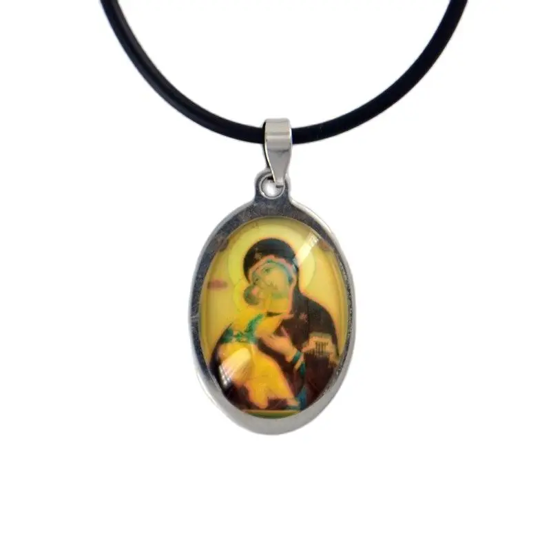 The Virgin Mary Madonna And Child Stainless Steel Pendant Necklace Catholic Christian Orthodox Fashion Religious Jewelry