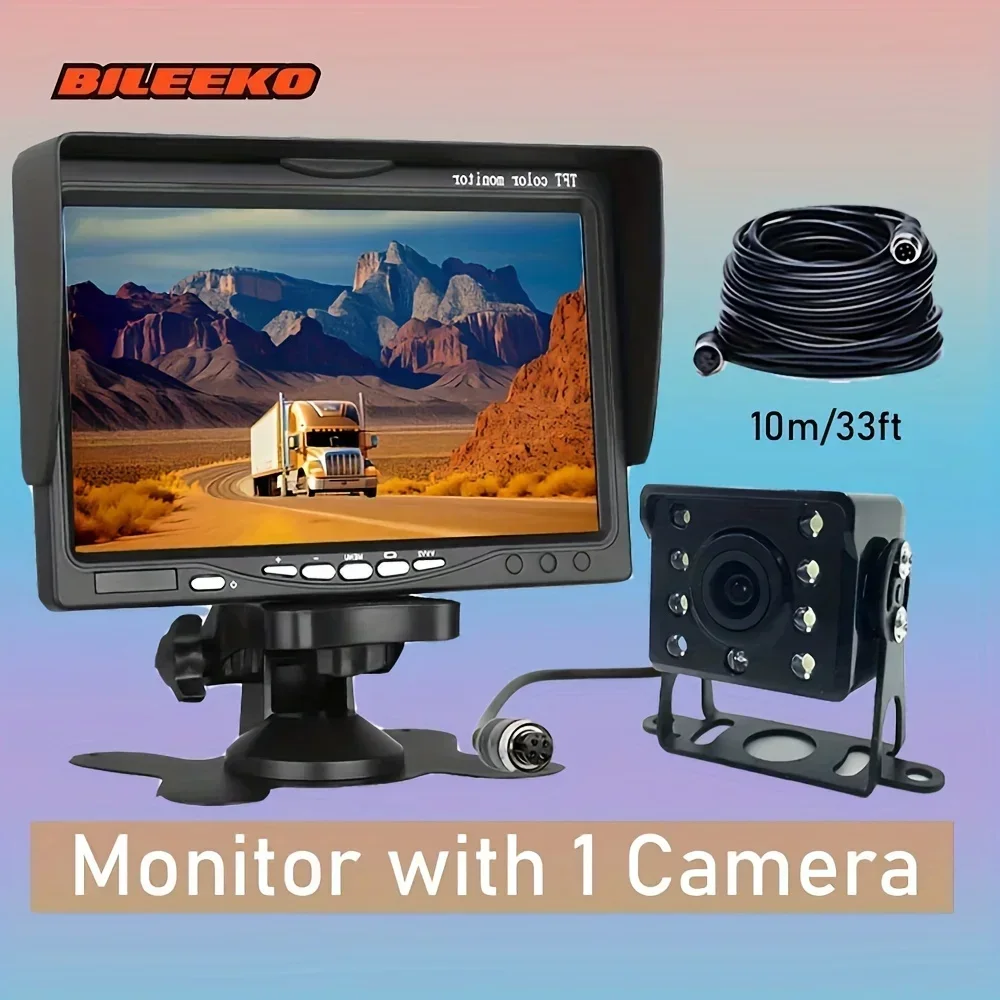 

Bileeko RV Rear View Backup Kit - 7" Dash Monitor with Heavy Duty Night Vision Camera & Parking Assist