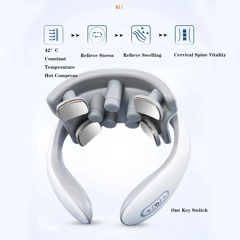 Smart Neck Massage Instrument Portable Shoulder Neck Massage Cervical Vertebra Health Care Vibrator Heating Compress Massage image 6