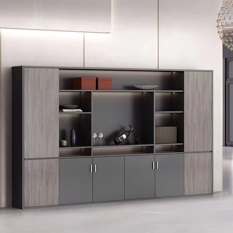 Boss Office File  Wooden Background  Against Wall Fashion Information  Storage Partition  Bookcase F