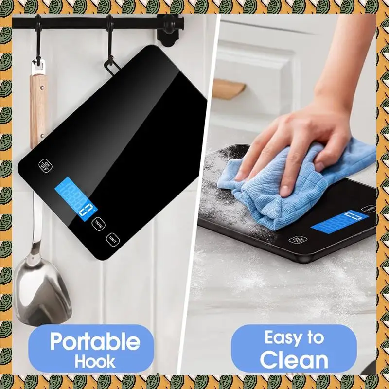

A77I Food Scales 33Lb/15Kg Digital Kitchen Scale Grams And Ounces For Cooking Baking Rechargeable Electronic Scale