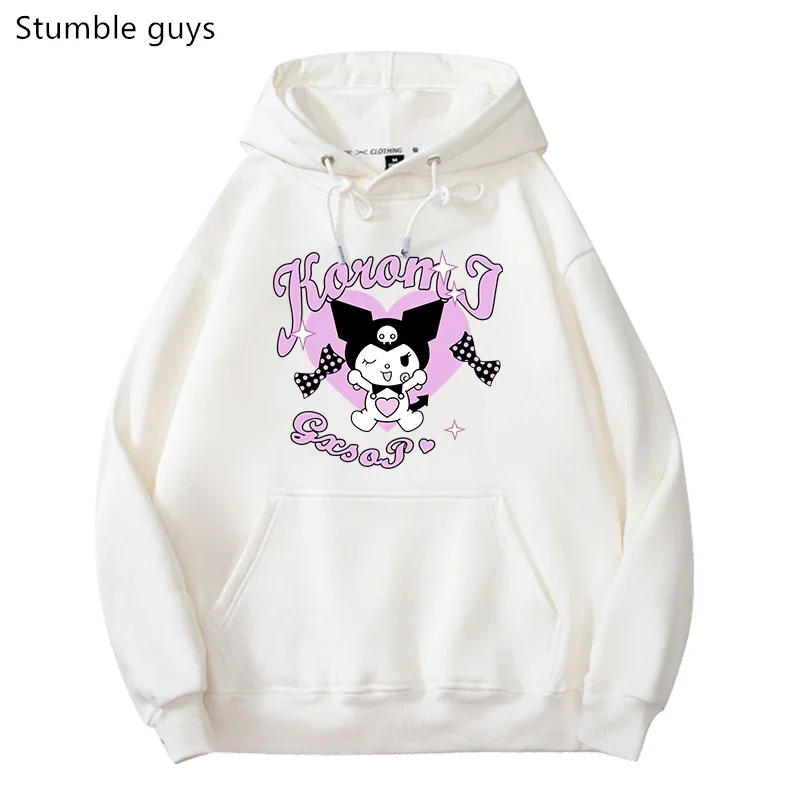 

Женская толстовка с принтом Kuromi, новая коллекция, простая и модная женская толстовка с капюшоном и длинными рукавами, пуловер Kawaii
