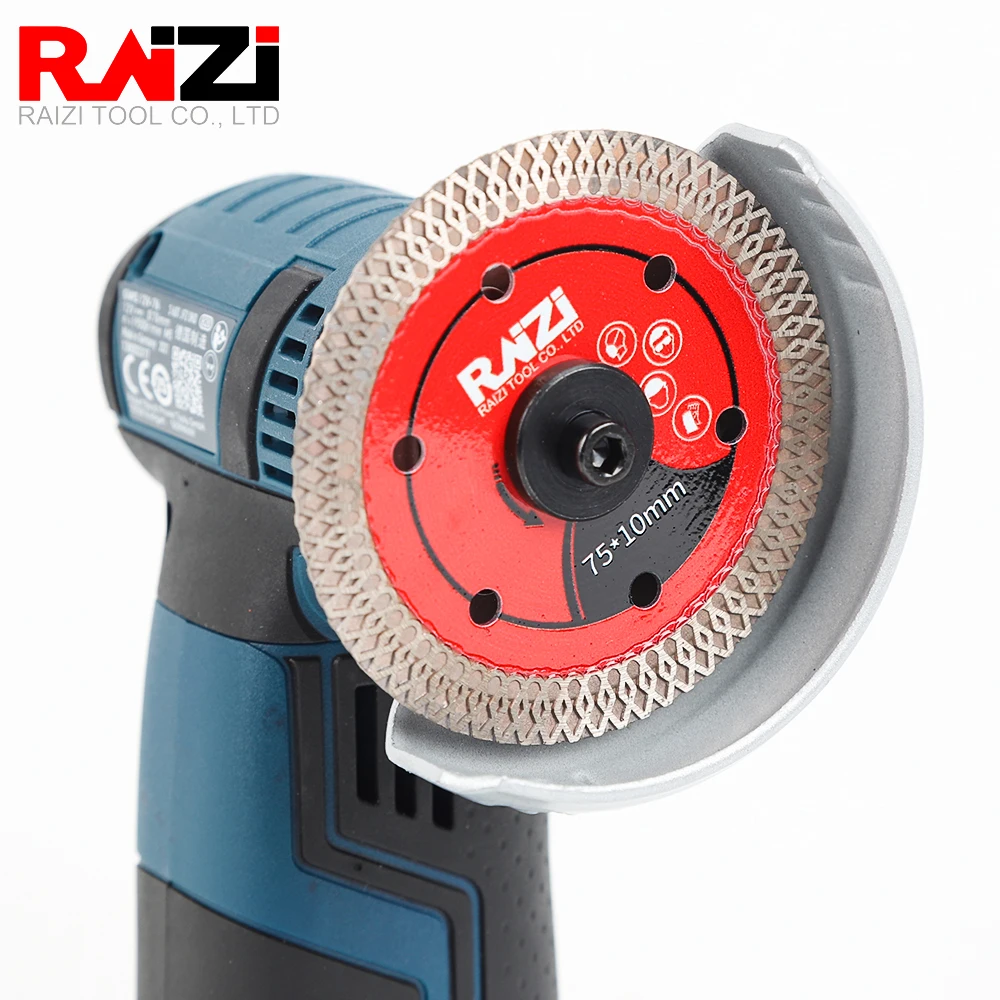 Lama da taglio diamantata Turbo sottile a rete Raizi 75/85mm per lama da taglio per piastrelle di ceramica in gres porcellanato Mini disco da taglio