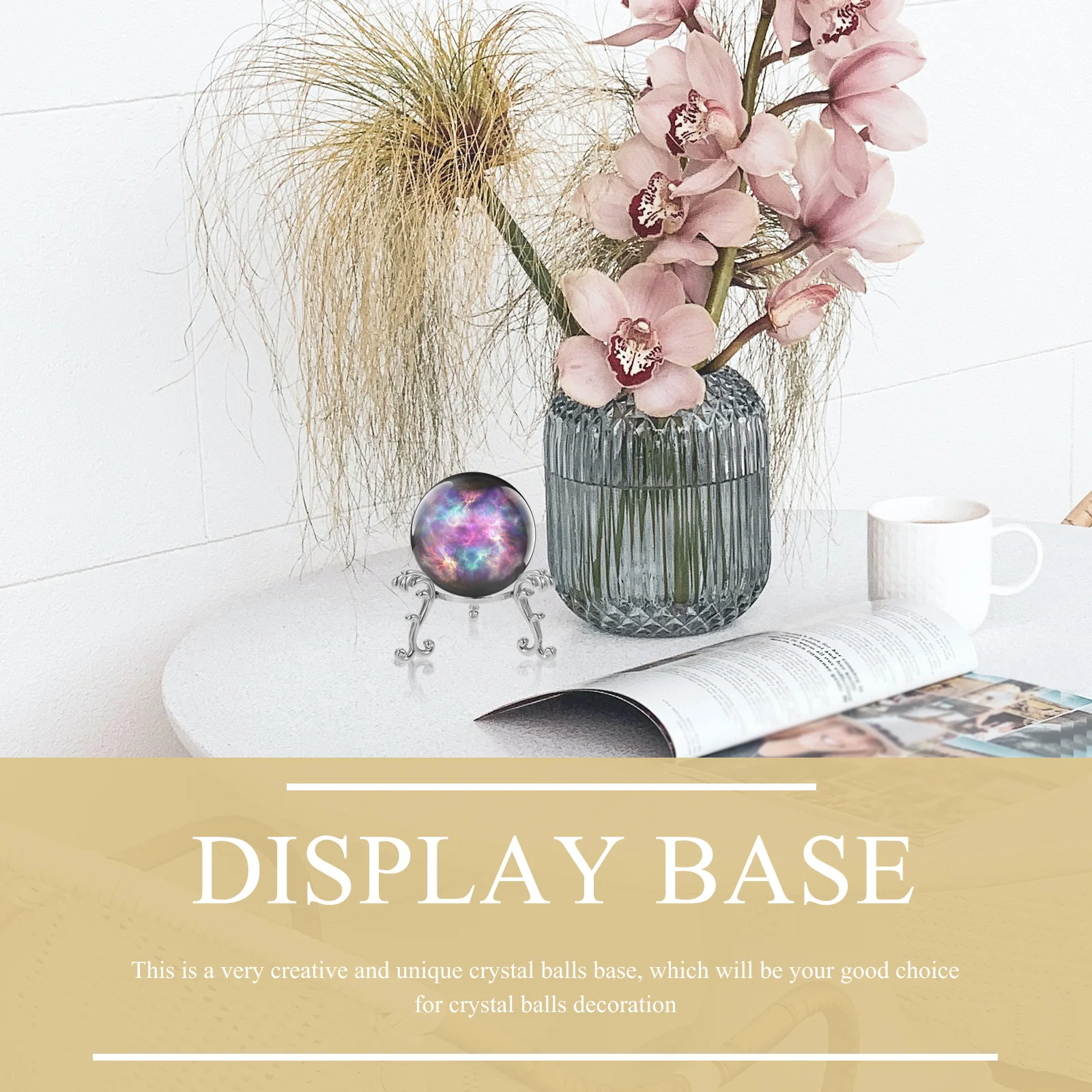 

2Pcs Alloy Crystal Ball Holder Creative Unique Decorative Base Desktop Display Stand Crystal Ball Stand