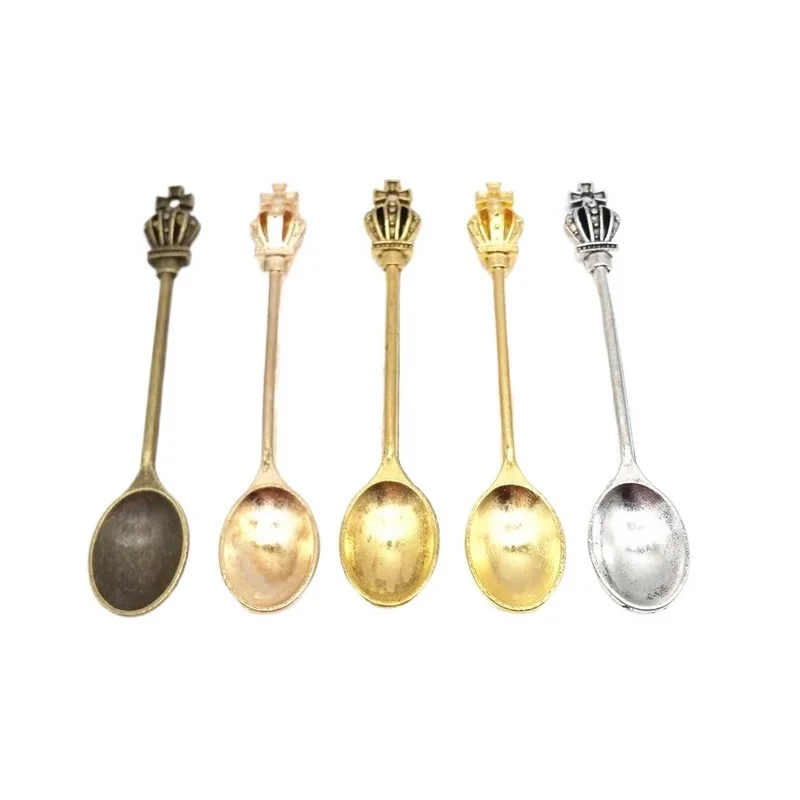 20Pcs Ancient Mini Metal Spoon Bottle Micro-tuning Shovel Crown Spoon Teaspoon