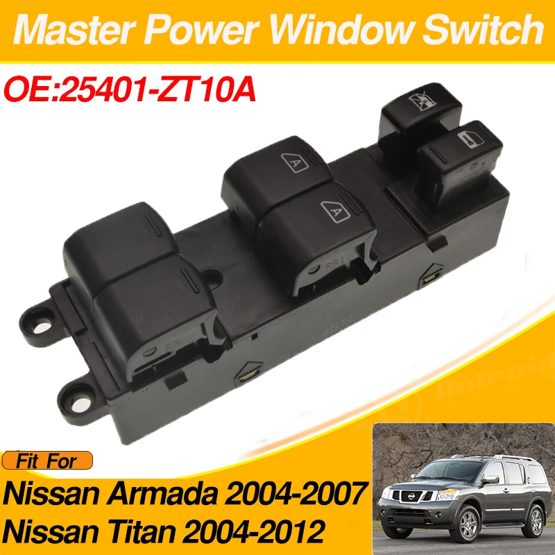 

25401-ZT10A Car Window Control Switch Master Button For Nissan Armada 2004-2007 Nissan Titan 2004-2012