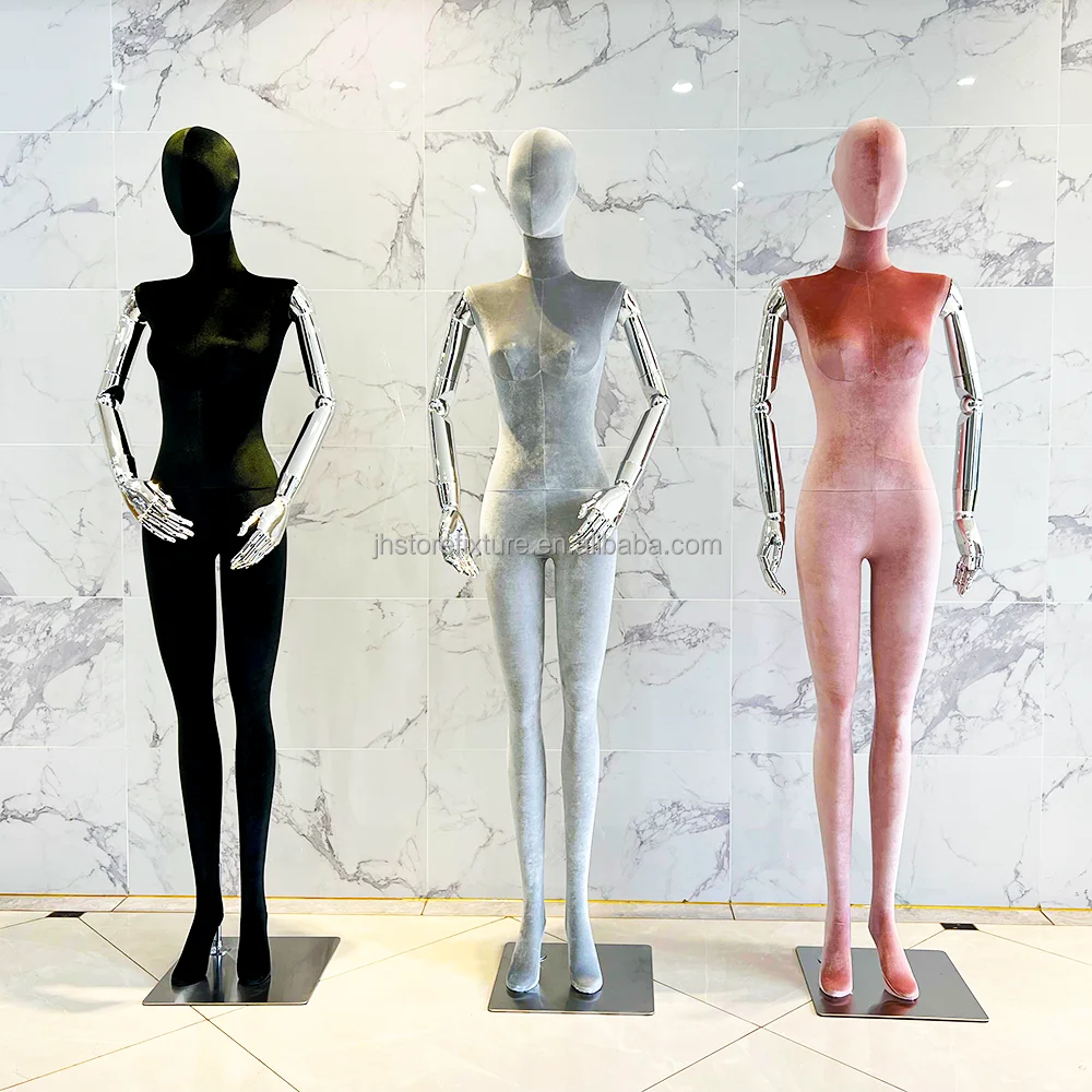 ราคาขายส่ง หุ่นโชว์กำมะหยี่แขนทองคุณภาพสูง หุ่นผู้หญิงเต็มตัว ปรับขนาดได้