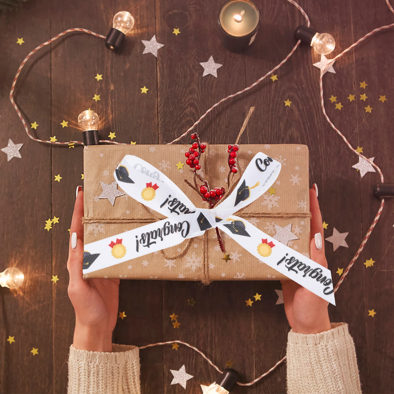 

White Ribbon Gift Wrapping Decoration Bow Making Graduation Season Hair Ribbons Package Element Party