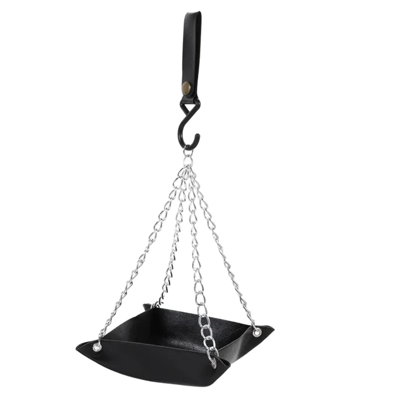 ABJY-поднос для кормушки для птиц, подвесной поднос для воды для птиц, садовая кормушка для птиц, уличная подвесная кормушка для патио, прочная, простая в использовании, черная