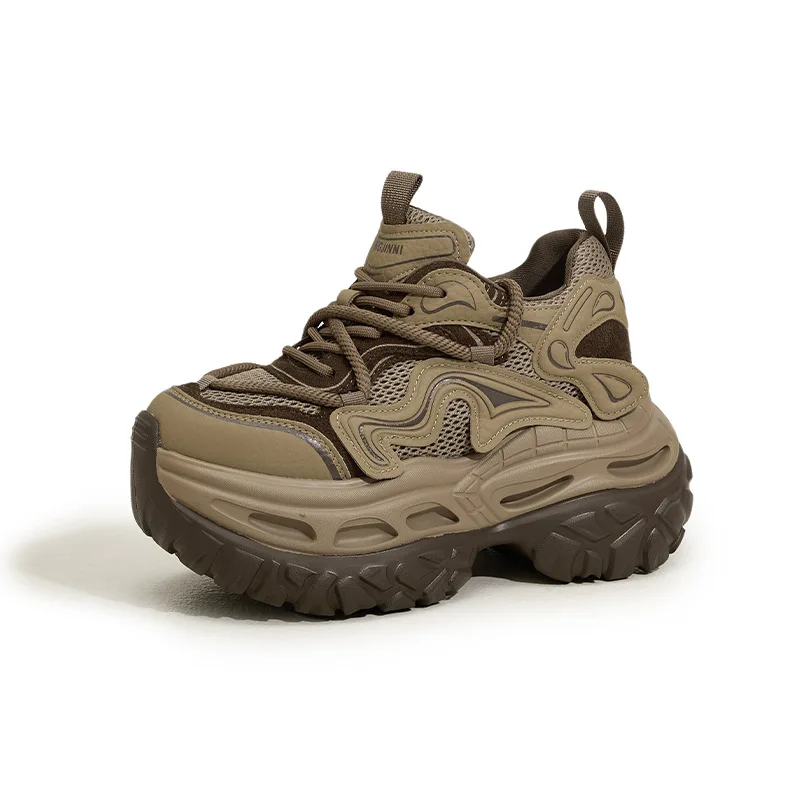 

Fujin Women’s Chunky Platform Sneakers 9cm Hidden Wedge Heel Lightweight Casual Dad Shoes 2025 Fall Fashion Comfortable Trainers