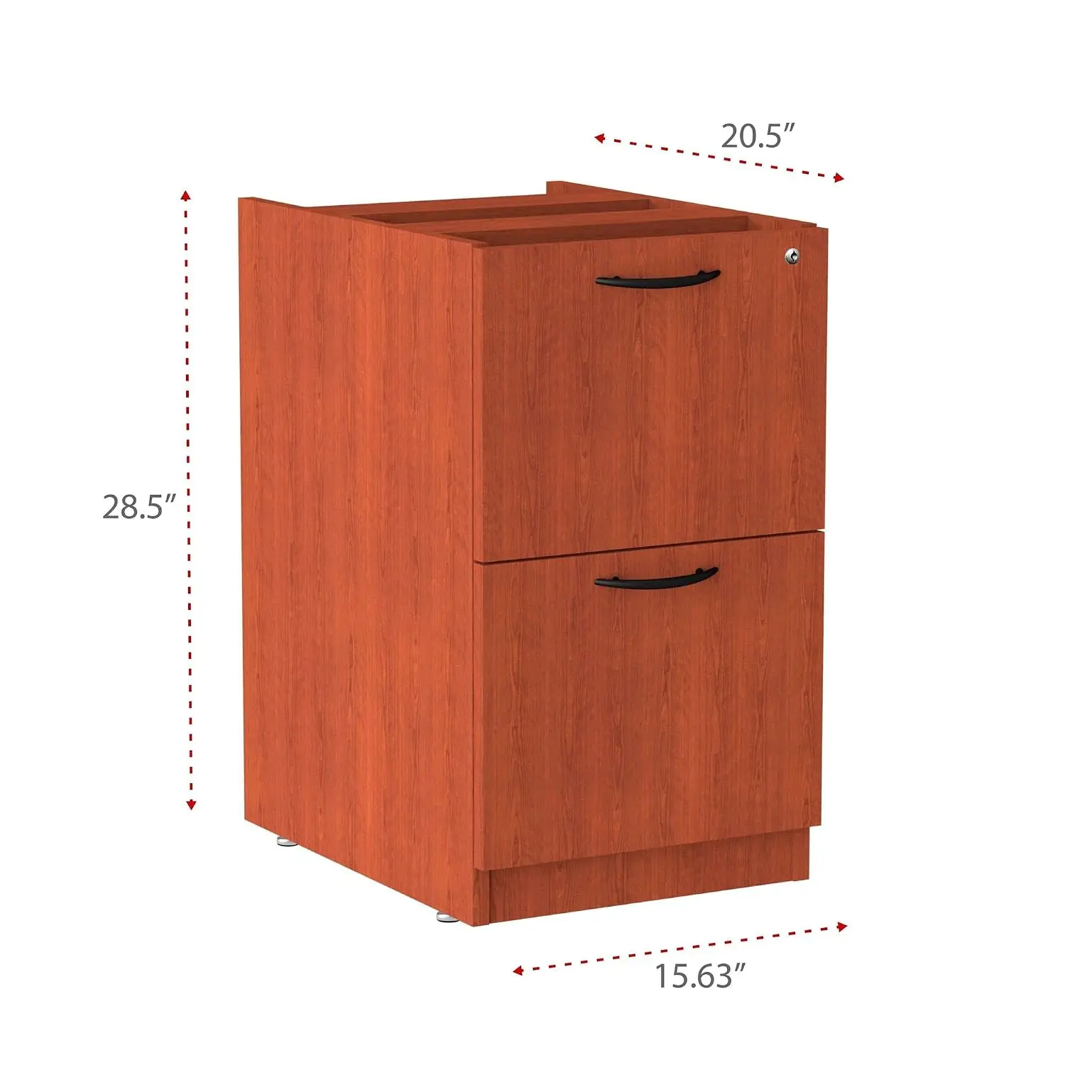 2-Drawer File Pedestal Cabinet with Locking Storage, Office Desk Organizer, 16x22x28 Inch, Medium Cherry, Customized