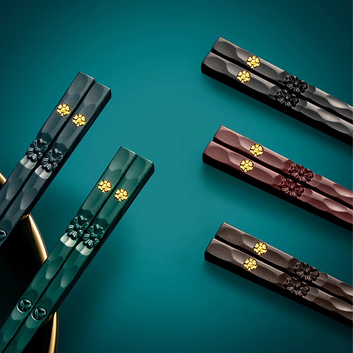 5pairs Alloy Chopsticks Set Mixed Color Dining Chopsticks Non-Slip Sushi Chopsticks Home Kitchen Party Dinnerware Set image 5