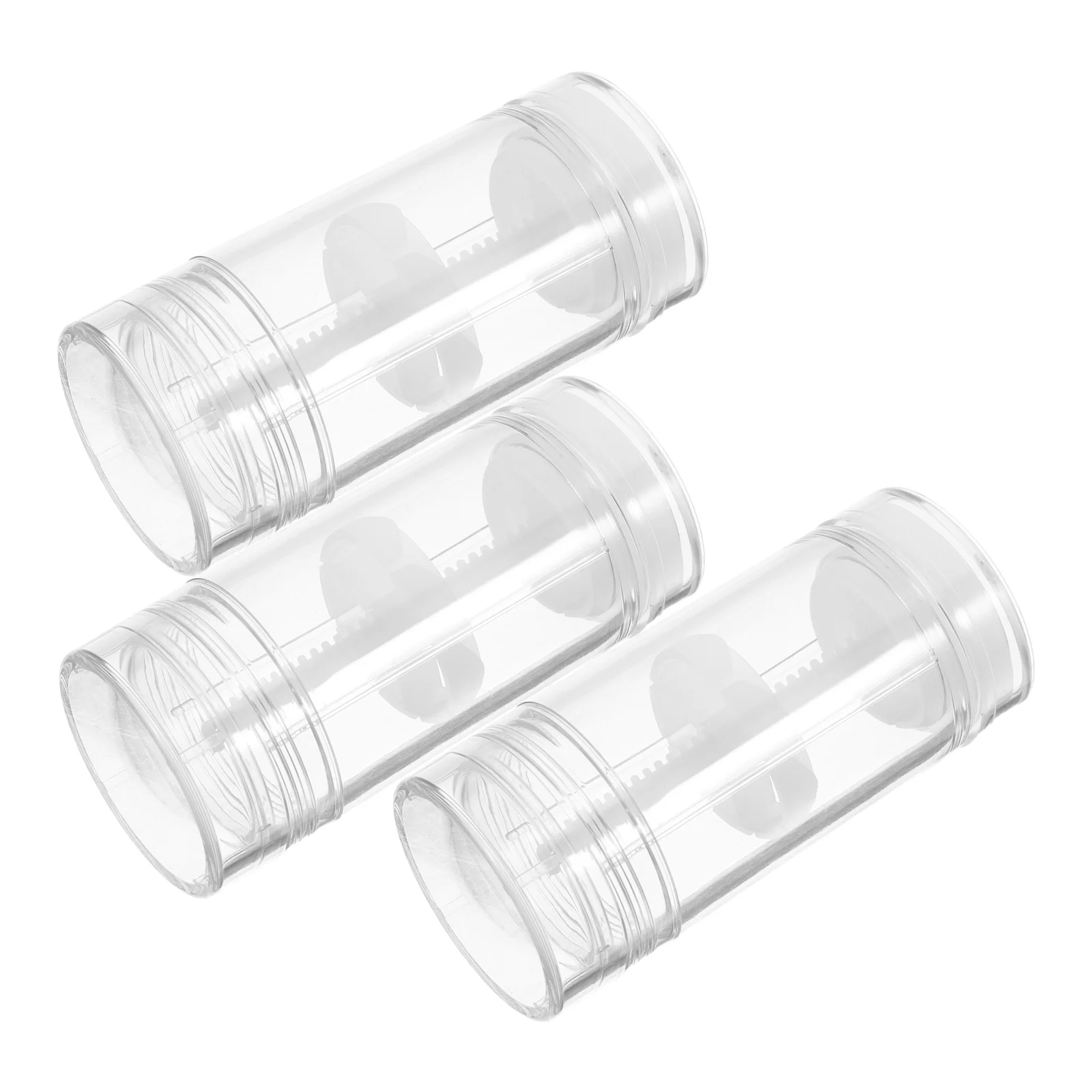 

3pcs Lip Balm Tube Transparent Round Shape Refillable Lip Gloss Containers Deodorant Storage For Women Daily Use