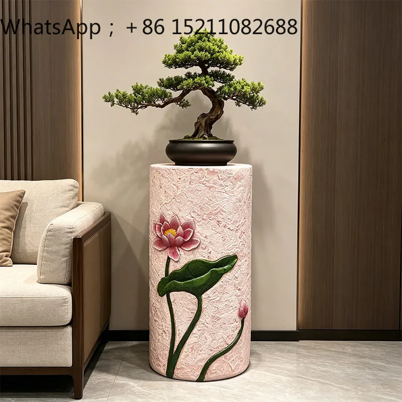 SCY flower shelf living room floor-to-ceiling indoor balcony shelf tea room zen flower table bonsai