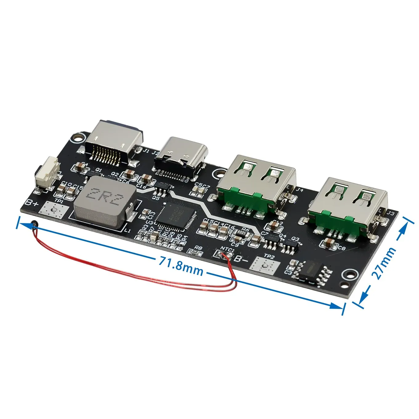QC4.0 QC3.0 LED مزدوج USB 5 فولت 4.5A 22.5 واط مايكرو/Type-C USB بنك الطاقة المحمول 18650 وحدة شحن درجة الحرارة/حماية الدائرة #5