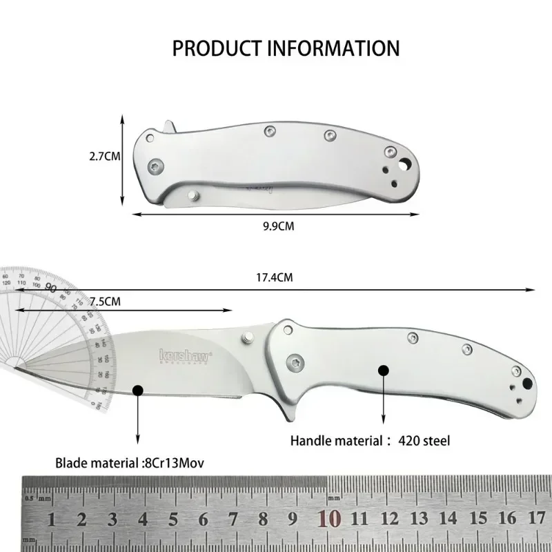 KS 1730 Folding Pocket Knife 8Cr13Mov Blade Quality Outdoor EDC Camping Hiking Knife Survival Hunting Tool Gift