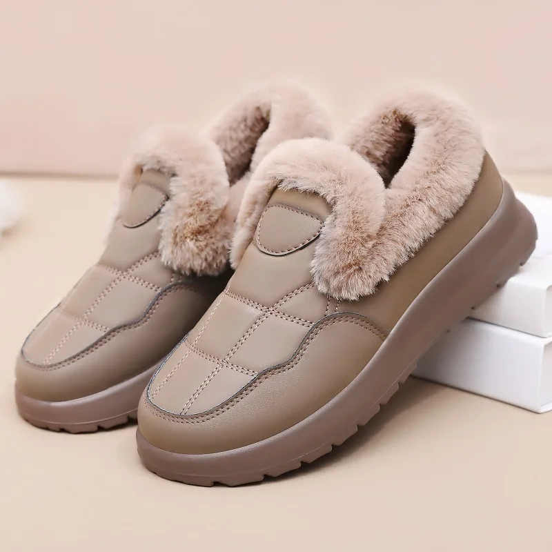

Women's New Winter Cotton Boots with Plush and Thick Cotton Shoes for Warmth and Anti Slip Casual Warm Comfortable Snow Boots
