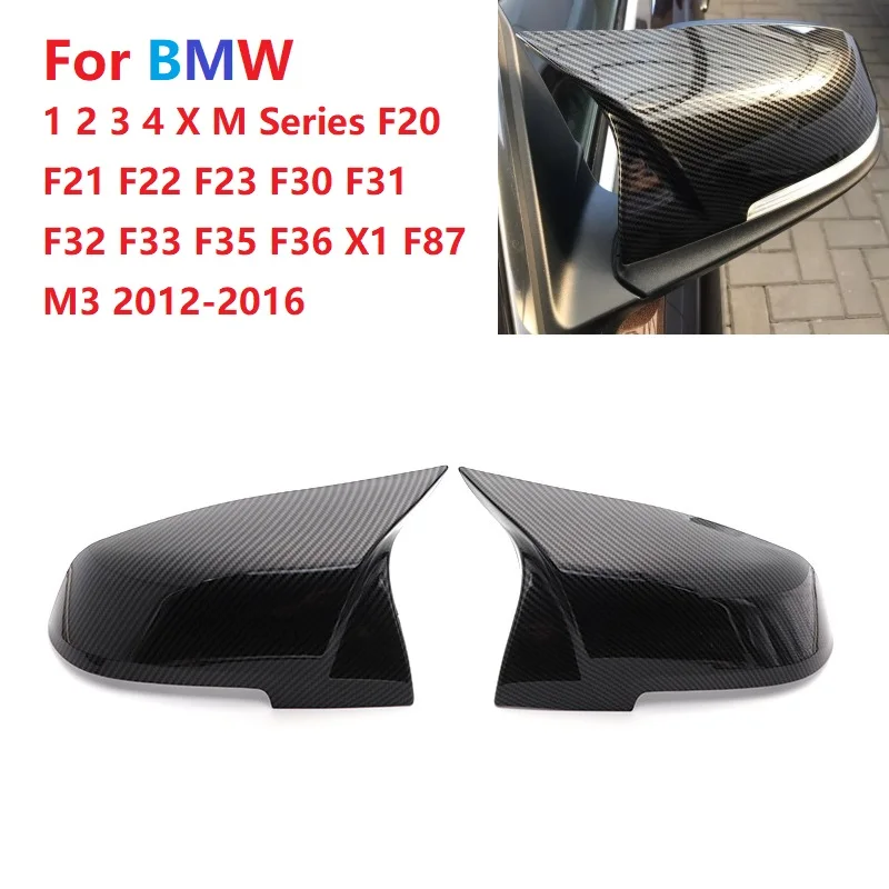 

2PCS Gloss Horn Rearview Mirror For BMW 1 2 3 4 X M Series F20 F21 F22 F23 F30 F31 F32 F33 F35 F36 X1 F87 M3 2012-2016