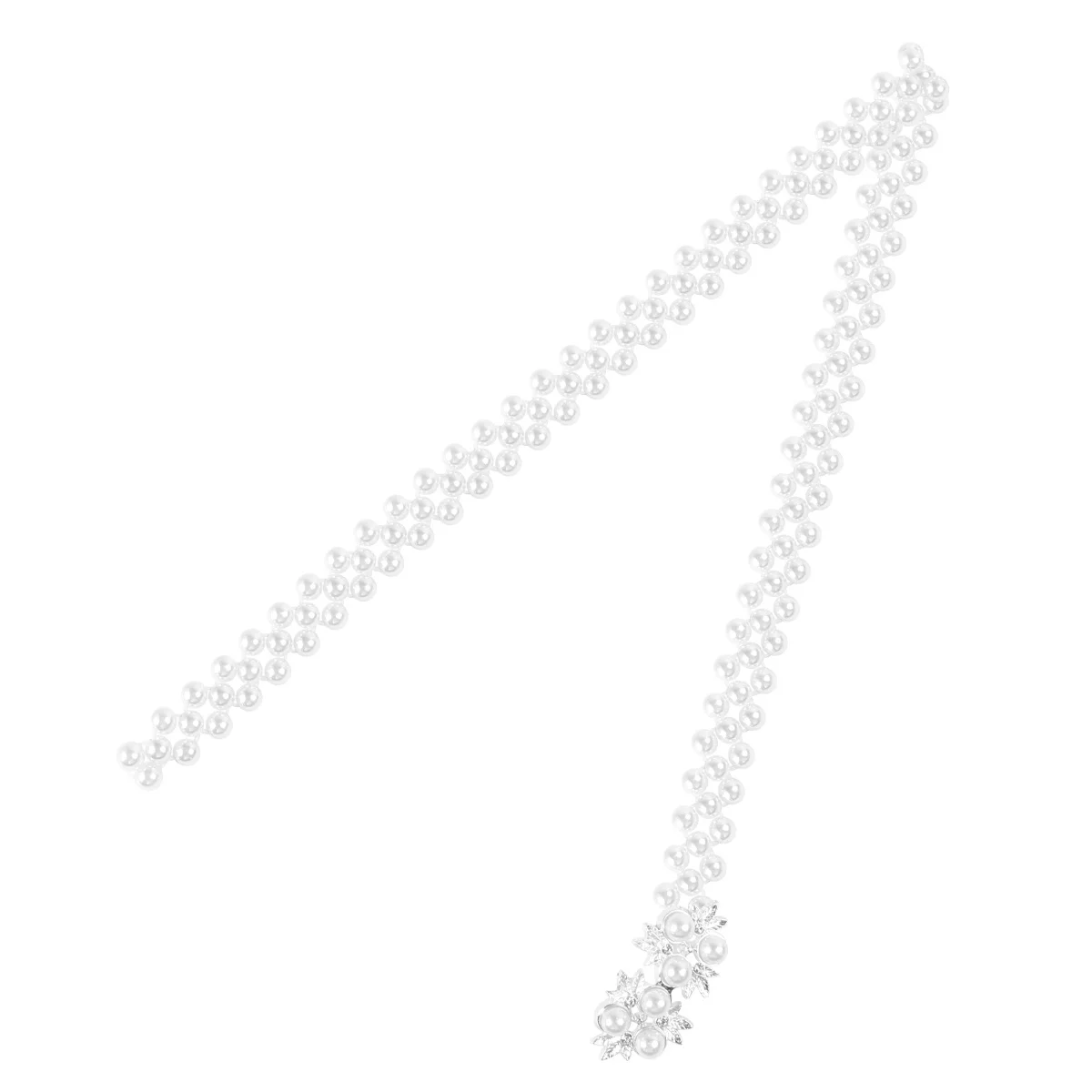 

Pearl Flower Waist Chain Alloy Plastic Durable Lightweight Elegant Rhinestone Dress Belt Beach Dance Woman Waist