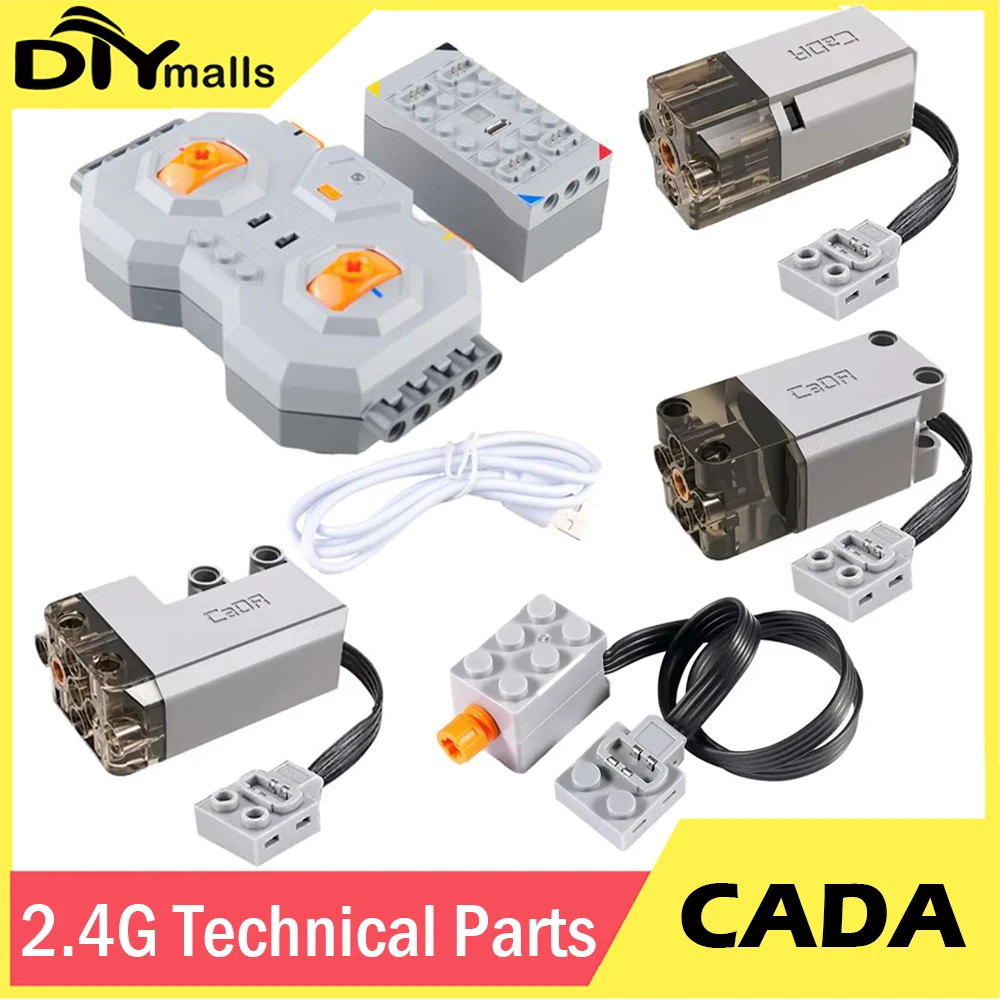 MOC Power Functions Technical Motor Parts CaDA Compatible with Legoeds Building Blocks Remote Control 2.4G Lithium Battery Box