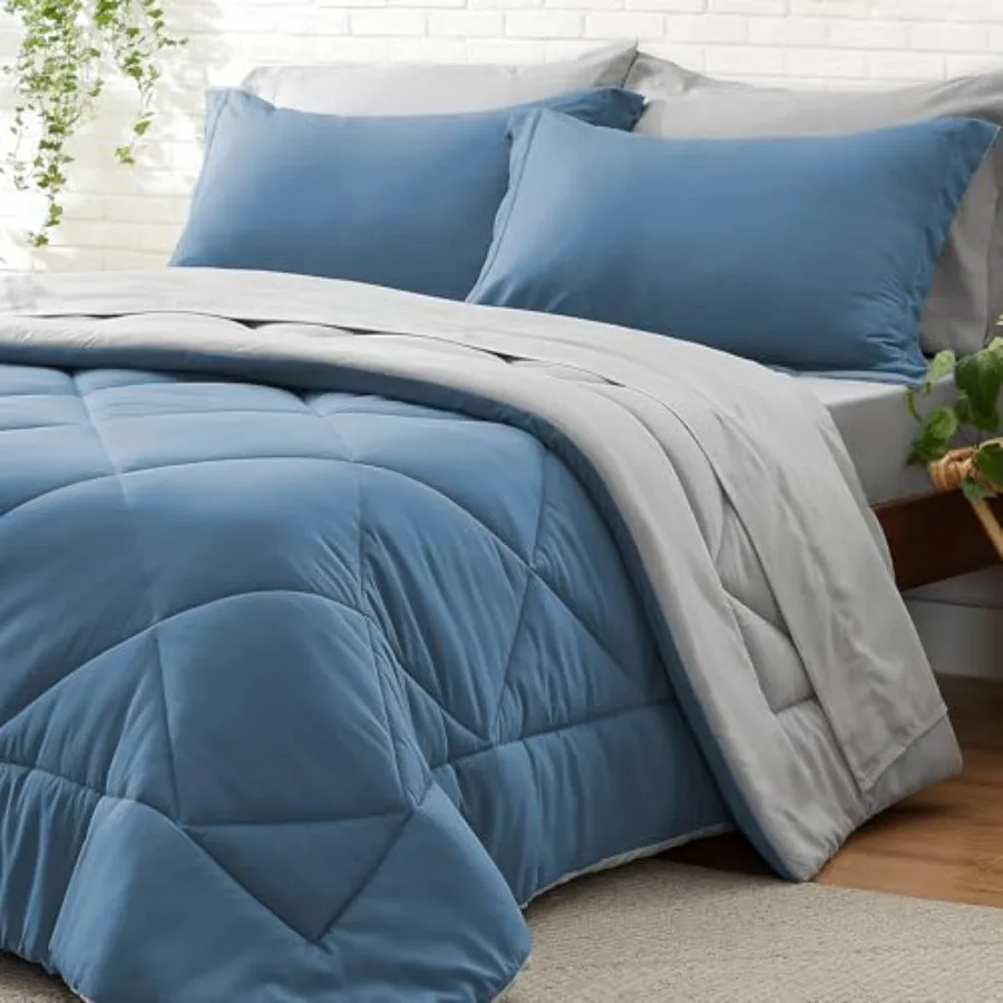 

Комплект постельного белья из 7 предметов - мягкий двусторонний комплект из микрофибры с одеялом, простынями, наволочками и декоративными наволочками Cozy Luxu