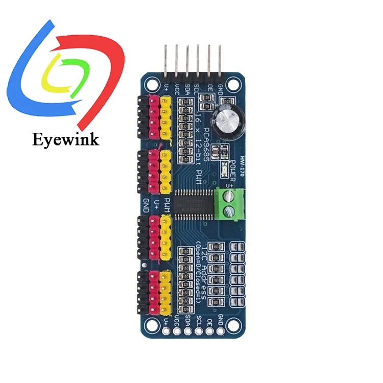 16 قناة PWM سيرفو محرك مجلس روبوت تحكم IIC واجهة نموذج مشغل PCA9685 لراسبيري بي