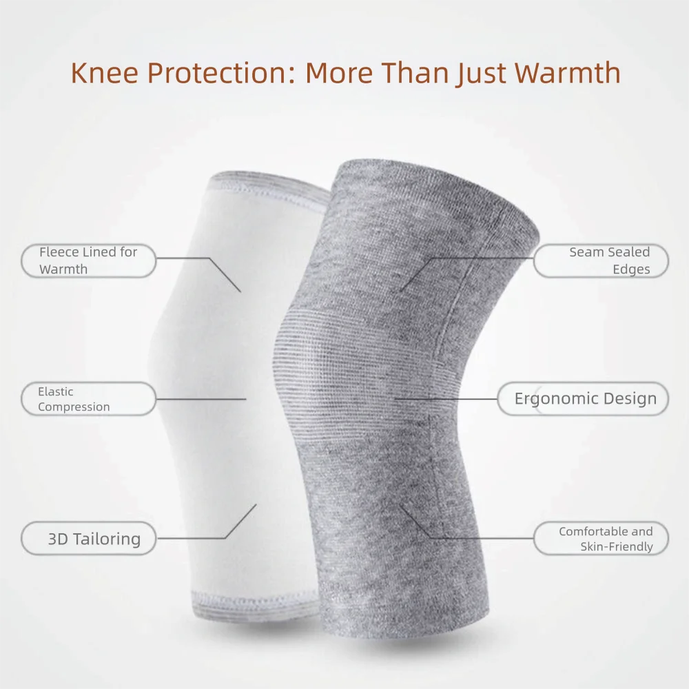 وسادات ركبة من الصوف المرن المضغوط بتصميم شريطي من القطن والبوليستر وواقي للركبة ومرونة رفيعة وعارية باللون الأسود والرمادي