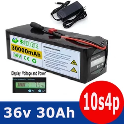 36V battery 10S4P 30Ah battery pack 1000W high power battery 42V 30000mAh Ebike electric bicycle BMS Capacity Indicator+charger