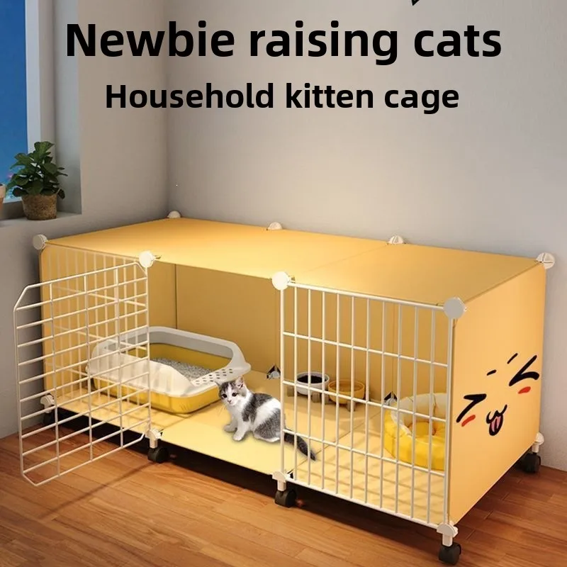 

Indoor Spacious Kitten House Easy Assembly Villa Style Cat Cage Home Cat House Pets Indoor Cat Villa Pet Bed Home Cat House