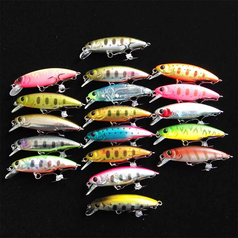 

TSURINOYA 18pcs DW69 Sinking Minnow Fishing Lure 48mm 3.3g Hard Bait 48S Fishing Wobblers Jerkbait Bass Trout Lure Swimbait