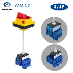 YMD11-B Series With Extension Pole Isolator Switch Pad-lock Panel DIN Rail Mount 3/4P On-off Rotary Cam Selector Replace LW30