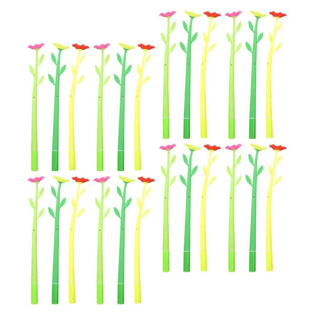 

50 Pcs Flower Neutral Pen Ink Pens Writing Novelty Stationery Gel Spring Plastic Flowers Signature Creative Cartoon