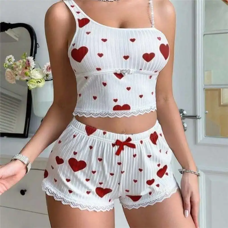 

Пижама-слинг 2026 с жемчужной цепочкой Love Sweet Pearl Chain для дома и отдыха