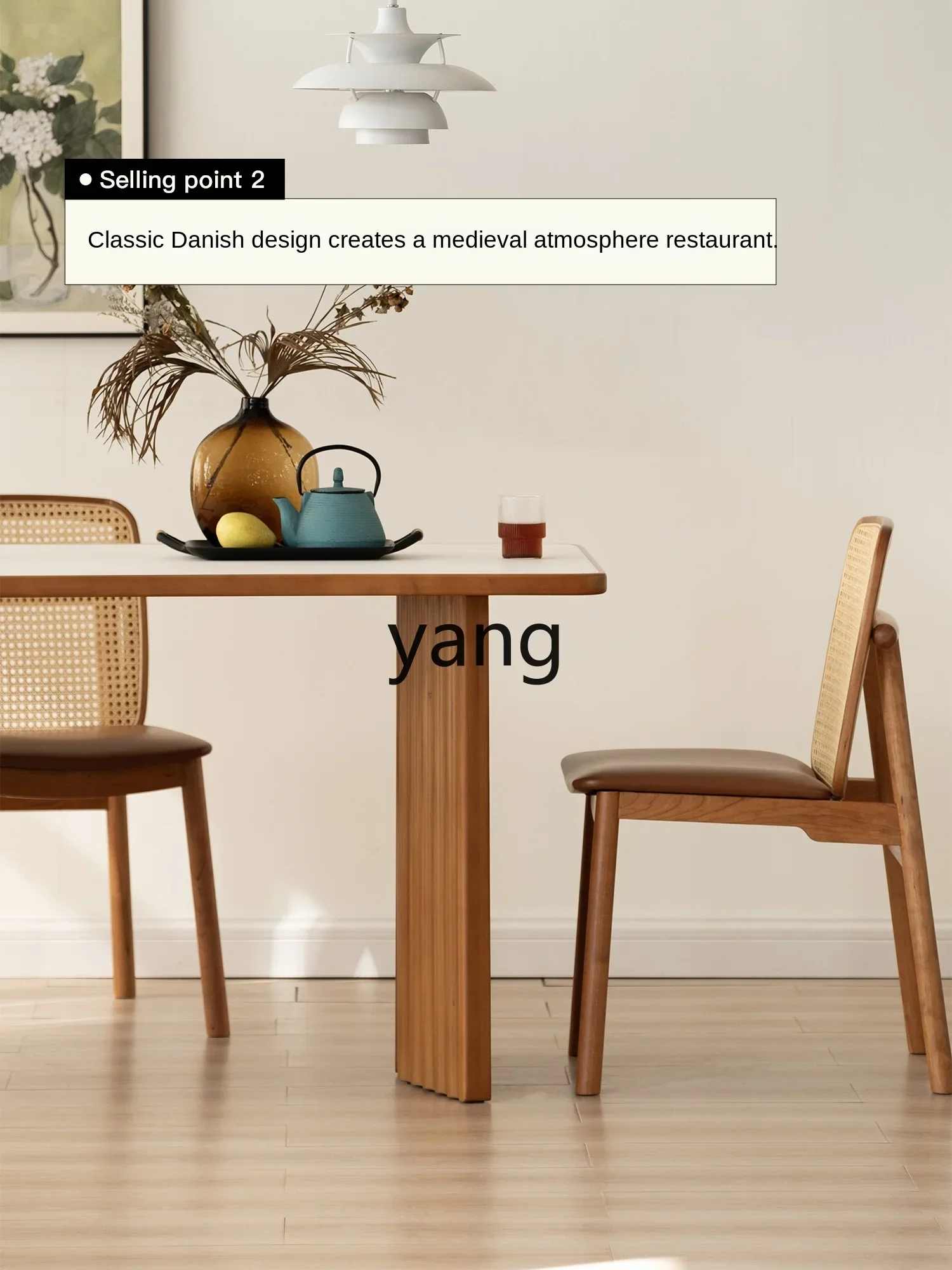 XYY rock slab dining table full solid wood large table household rectangular dining table