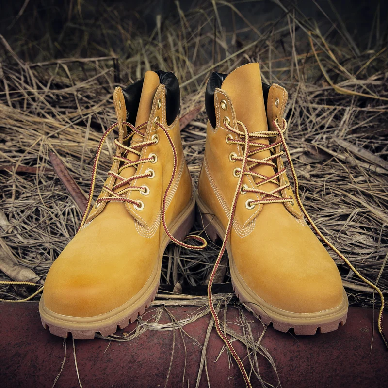 

Zantuo Men's High-Top Desert Boots Genuine Leather Outdoor Climbing oes Casual Anti-Slip Wear-Resistant Couple Work ...