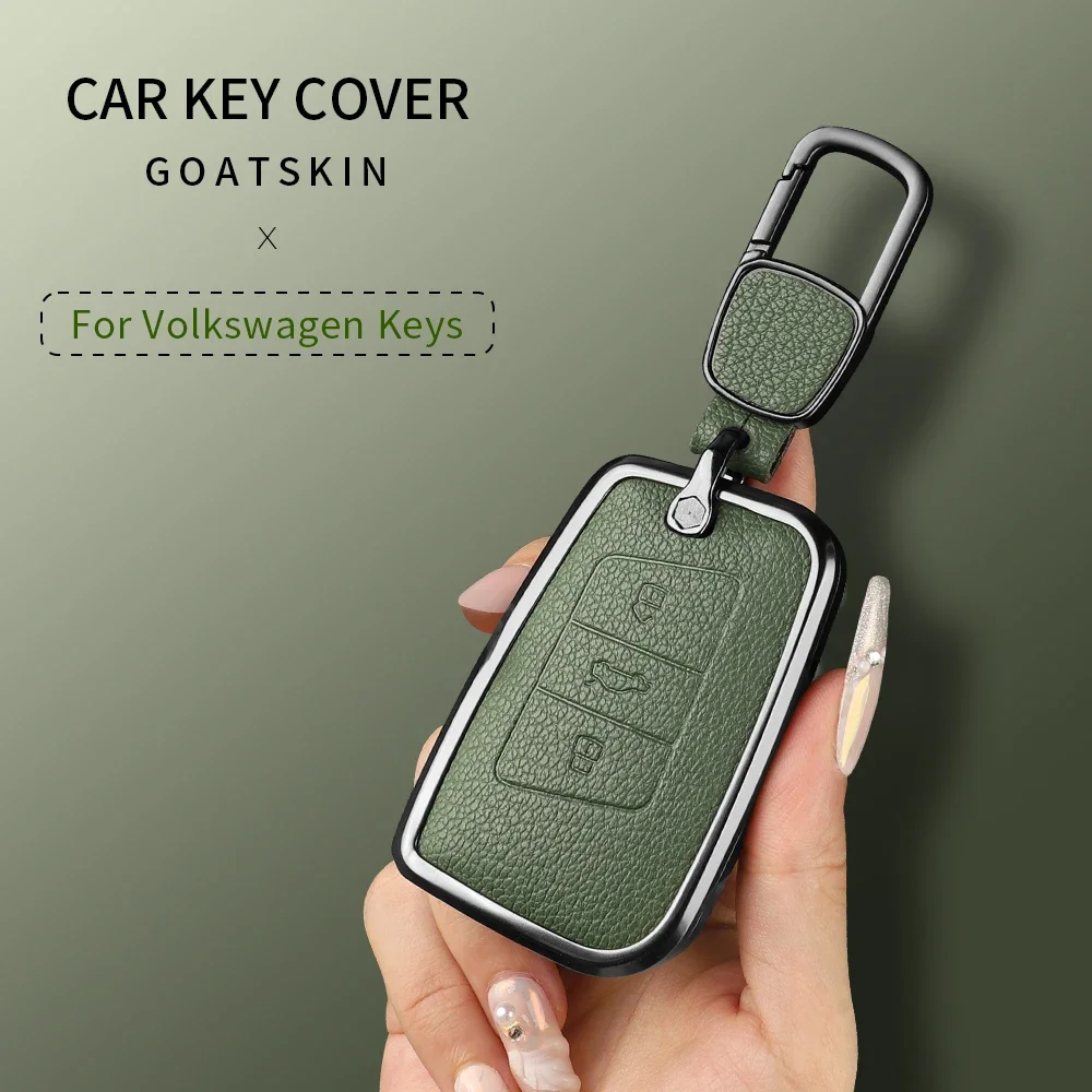 

Металлический и кожаный чехол для автомобильных ключей для VW Volkswagen Passat B8 CC Arteon Magotan GTE Skoda Fabia Superb A7 Kodiaq