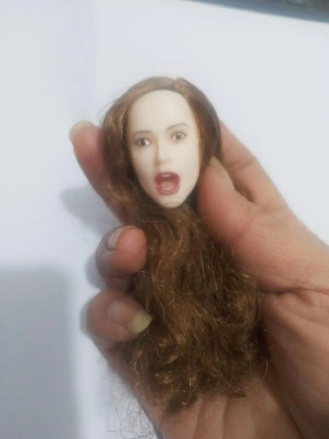 

1/6 Scale head Sculpt SIng Female Open mouth Curl sExpression Fit 12'' Tbleague Phicen Action Figure Body customize