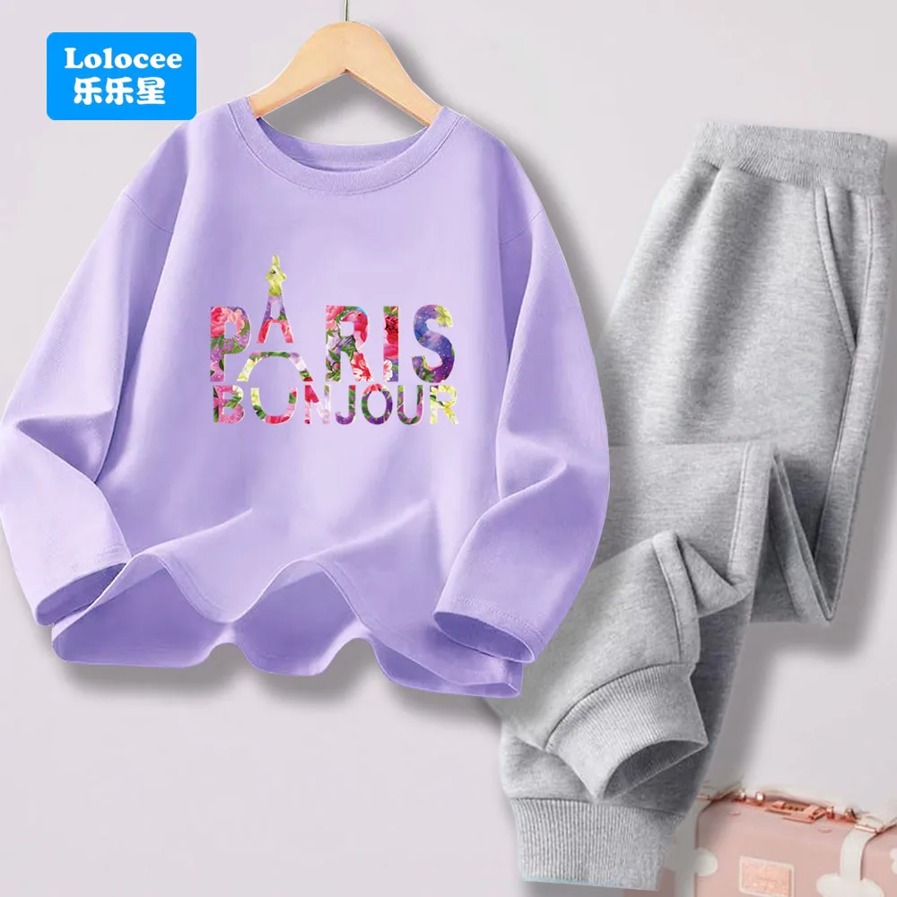 الأطفال طويلة الأكمام البلوز تي شيرت وسراويل مجموعات جديد المطبوعة الفتيات السراويل الطويلة غير رسمية المحملة 2 قطعة مجموعات الاطفال الربيع مجموعات BLH1 #5