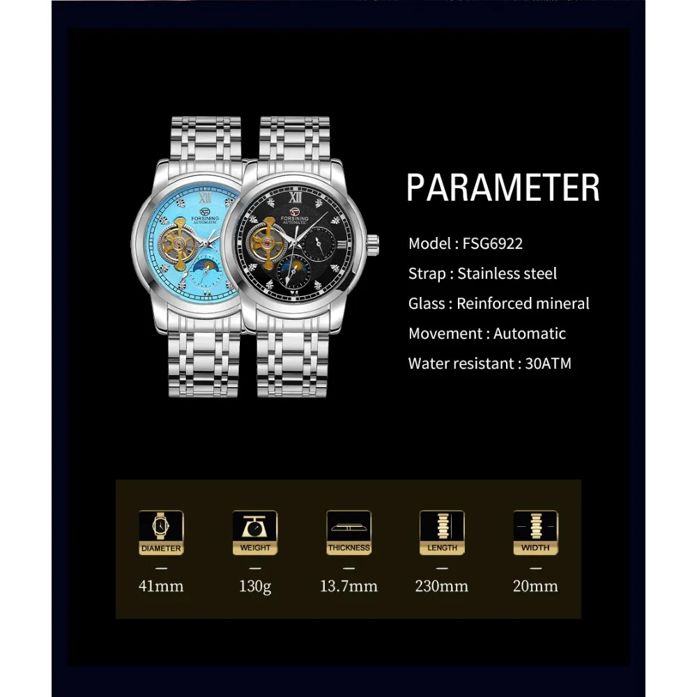 Forsining New Relojes Wristwatch Luxury Mens Dress Montre Date Tourbillon Automatic Self Wind Mechanical Movement Watch for Men