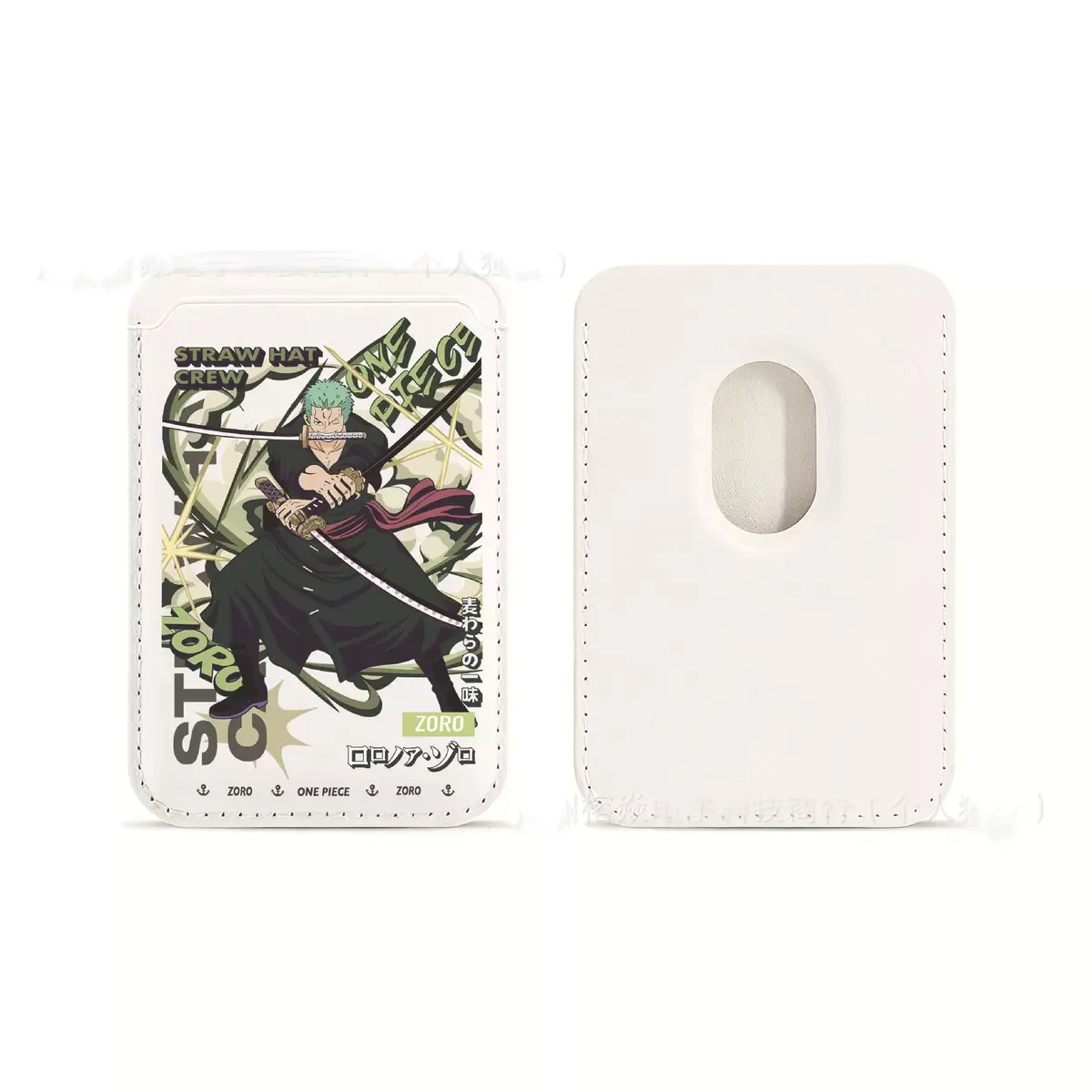 One Piece Anime Cartoon For Magsafe Magnetic Leather Wallet Case For iPhone 17 16 15 14 Samsung Huawei Card Holder with Magnet - view 3