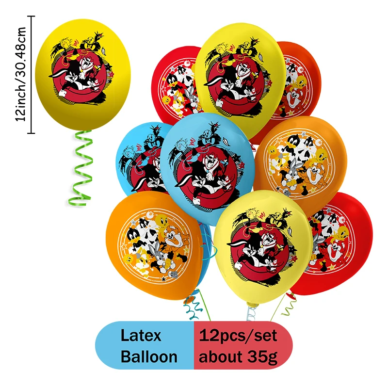 Globos de Látex de 12 Pulgadas con Temática de Looney Tunes, Daffy Duck y Tweety, para Decoración de Cumpleaños, Recuerdos de Fiesta, Regalos