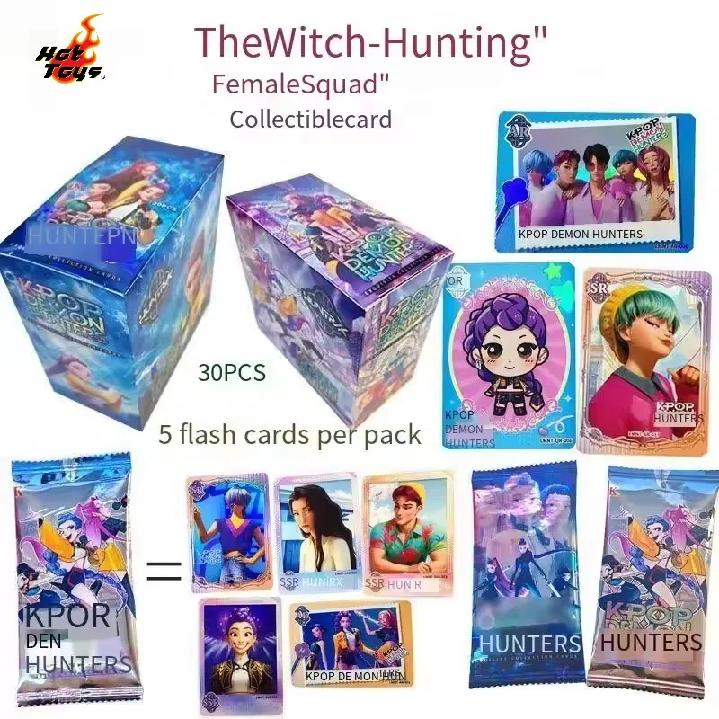 

Hot Toys sign jointlyBlindbox of The Magic Hunters' Card English Flash Card Anime Movie with The Same Peripheral Toy Card Gift.
