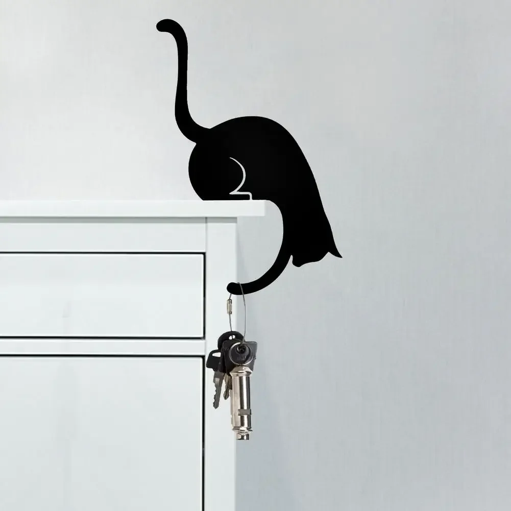 New Kitchen Wall Door Metal Hook Key Hanger Cat Tail Monkey Shaped Decor Holder Clothes Storage Rack Seamless Hook Tool