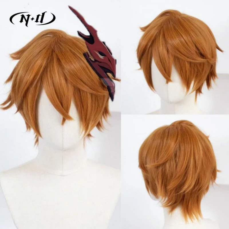 ND Tartaglia تأثيري الباروكات Genshin تأثير تأثيري خصلات الشعر المستعار هيربيسي ل كوميك كون كوزر زي موضوع حفلة مقاومة للحرارة
