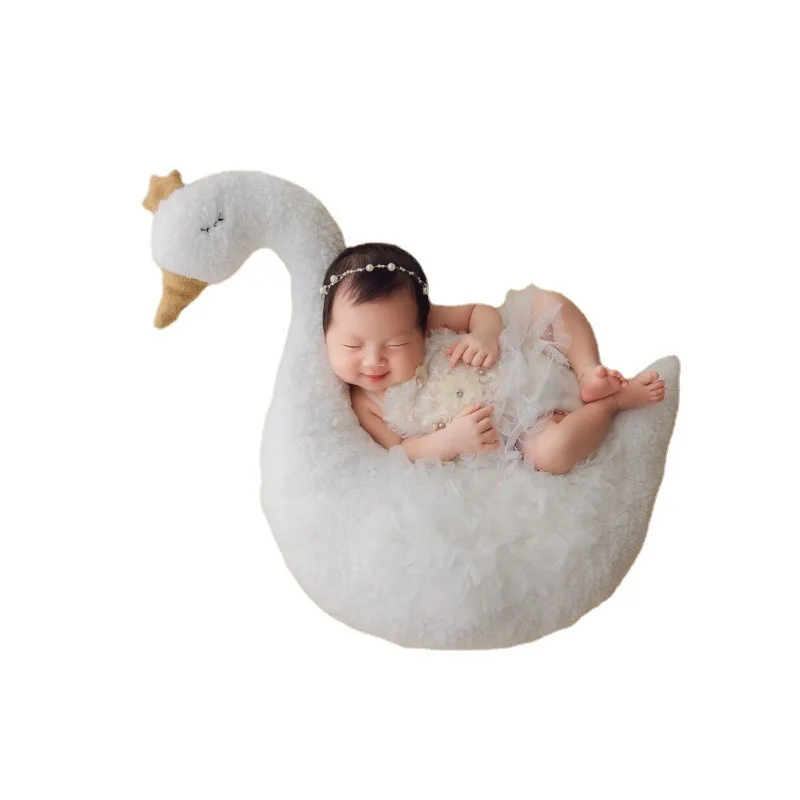 Newborn Photography Prop Swan Lace Outfit Set for Baby Photo Shoot 100 Days Studio Session - view 5